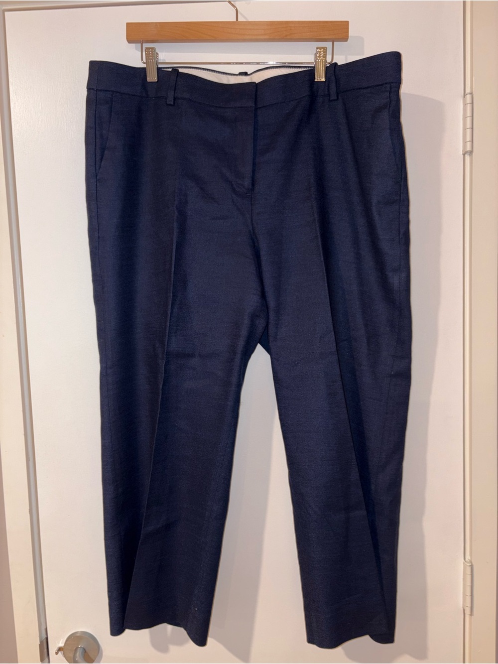 J. Crew Linen-Blend Navy Dress Pants